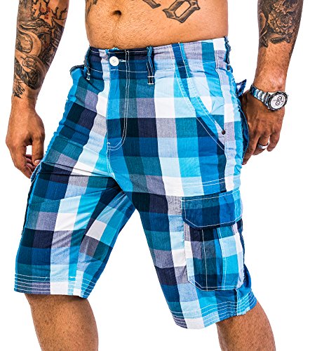 Rock Creek Herren Karoshorts Bermuda Hose CAGO-Shorts Sommer Hose kurz Shorts Herrenshorts H-158 S SkyBlue2 von Rock Creek