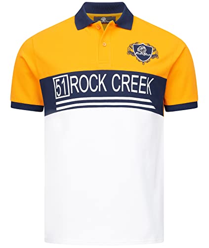 Rock Creek Herren Polo T-Shirts Basic Shirt Kurzarm Poloshirt Polohemd Slim Fit Sommer Shirts Männer T Shirt Top Polokragen H-306 Maisgelb XL von Rock Creek