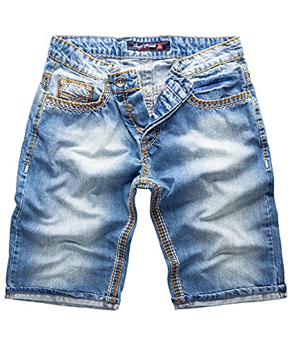 Rock Creek Herren Shorts Jeansshorts Denim Short Kurze Hose Herrenshorts Jeans Sommer Hose Dicke Nähte Bermuda Hose RC-2079 Hellblau W30 von Rock Creek