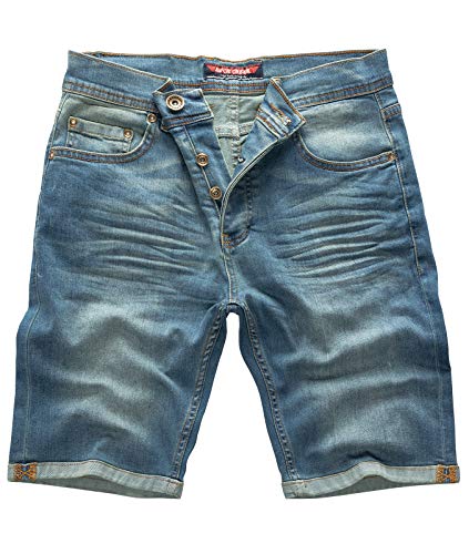 Rock Creek Herren Shorts Jeansshorts Denim Short Kurze Hose Herrenshorts Jeans Sommer Hose Stretch Bermuda Hose Blau RC-2211 Dirtyjean W30 von Rock Creek