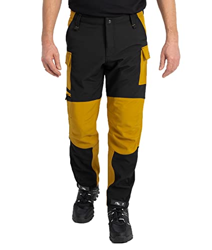 Rock Creek Herren Softshell Hose Cargohose Outdoorhose Wanderhose Herrenhose Wasserdicht Skihose Arbeitshose Winterhose Trekkinghose H-310 Maisgelb 2XL von Rock Creek