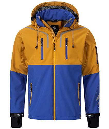 Rock Creek Herren Softshell Jacke Outdoor Jacke Windbreaker Übergangsjacke Anorak Kapuze Regenjacke Winterjacke Herrenjacke Jacket H-222 Royalblau 3XL von Rock Creek