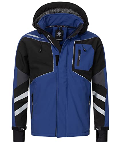 Rock Creek Herren Softshell Jacke Outdoor Jacke Windbreaker Übergangsjacke Anorak Kapuze Regenjacke Winterjacke Herrenjacke Jacket H-287 Royalblau 3XL von Rock Creek