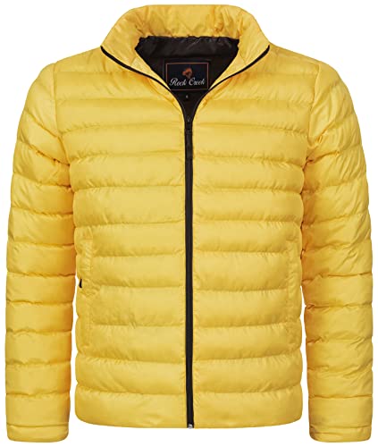 Rock Creek Herren Steppjacke Übergangsjacke Leicht Herrenjacke Männer Jacken Stepp Jacken mit Kapuze Daunenjacke Thremojacke H-320 Maisgelb M von Rock Creek