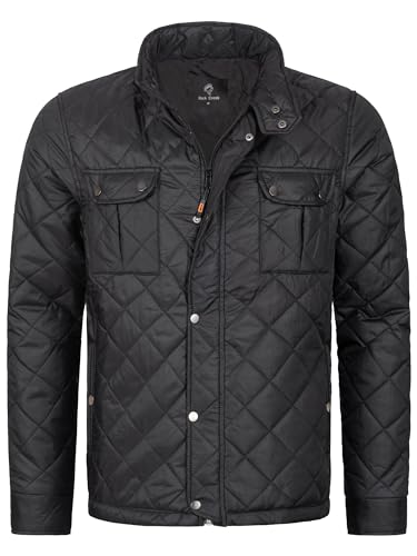 Rock Creek Herren Steppjacke Übergangsjacke Leicht Herrenjacke Männer Jacken Stepp Jacken mit Kapuze Daunenjacke Thremojacke H-347 Schwarz 3XL von Rock Creek