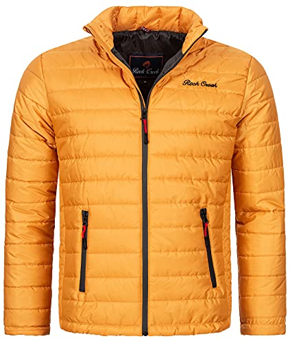 Rock Creek Herren Steppjacke Übergangsjacke Leicht Herrenjacke Männer Jacken Stepp Jacken ohne Kapuze Daunenjacke Thremojacke H-276 Maisgelb 3XL von Rock Creek