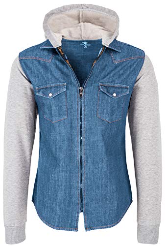 Rock Creek Herren Sweat-Jacke Jeanshemd mit Kapuze Denim Jeansjacke für Männer Slim-Fit Langarm Freizeit Hoodie Hemd Jacke H-232 Blau XL Rock Creek Herren Sweat-Jacke Jeanshemd mit Kapuze Denim Jeansjacke für Männer Slim-Fit Langarm Freizeit Hoodie Hemd Jacke H-232 Blau XL von Rock Creek
