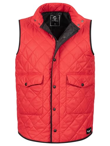 Rock Creek Herren Weste Steppweste Übergangsweste Leicht Herrenweste Frauen Westen Stepp Westen mit Kapuze Daunenweste Thermoweste H-352 Rot 3XL von Rock Creek