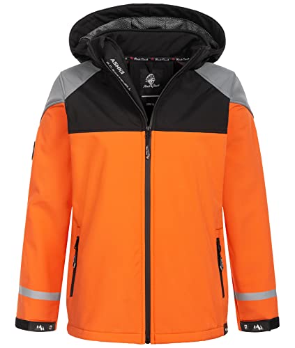 Rock Creek Kinder Softshell Jacke Outdoor Jacke Windbreaker Übergangsjacke Anorak Kapuze Regenjacke Winterjacke Jungen Jacke Jacket KJ-101 Orange 122 von Rock Creek