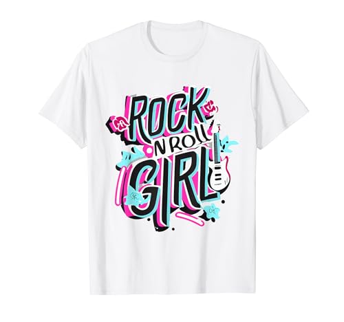 Rock N Roll Girl 80er Jahre Kostüm Rockmusik niedlich T-Shirt von Rock N Roll Girl Halloween Costumes