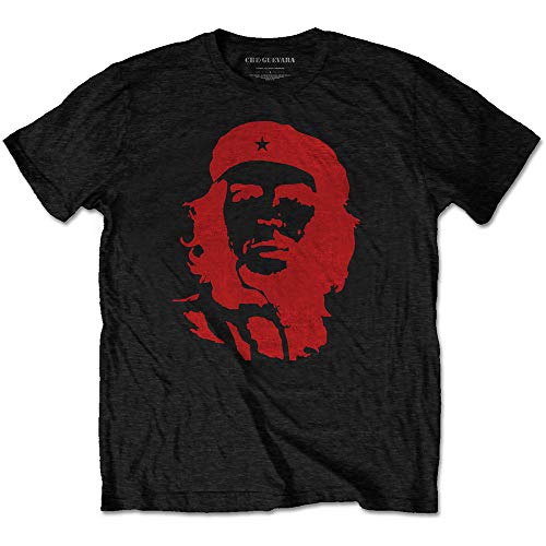 Che Guevara Red On Black offiziell Männer T-Shirt Herren (Large) von Rock Off