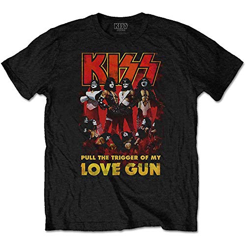 Kiss Love Gun Glow offiziell Männer T-Shirt Herren (X-Large) von Rock Off