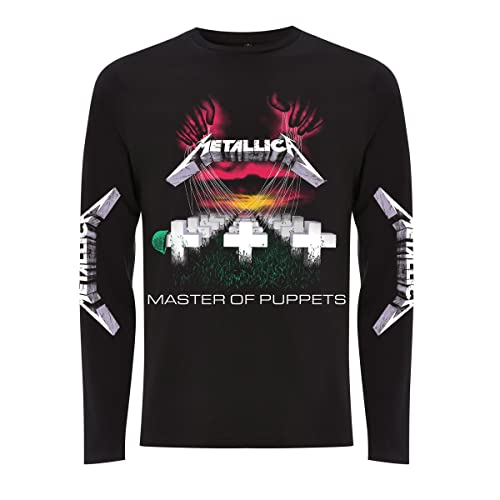 Longsleeve Metallica Mop Black offiziell Männer T-Shirt Herren (Large) von Rock Off