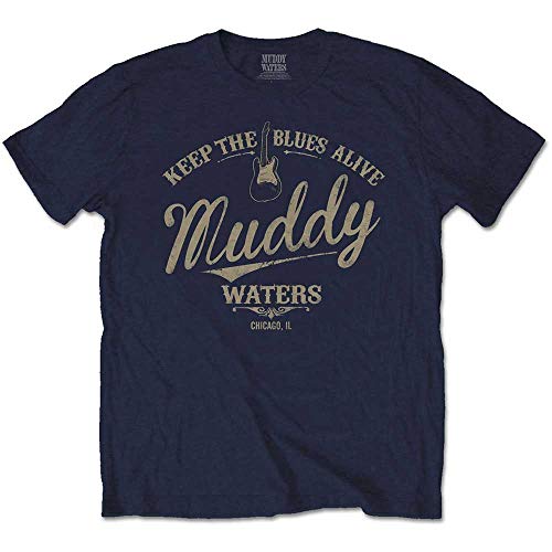 Muddy Waters Keep The Blues Alive offiziell Männer T-Shirt Herren (X-Large) von Rock Off