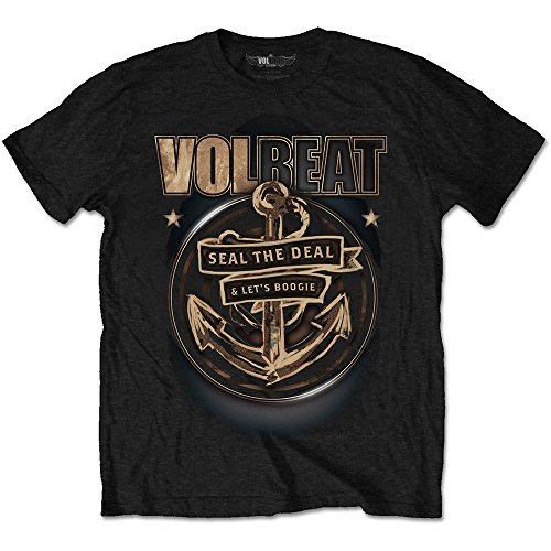 Rocks-off Volbeat Anchor offiziell Männer T-Shirt Herren (Medium), Schwarz von Rock Off