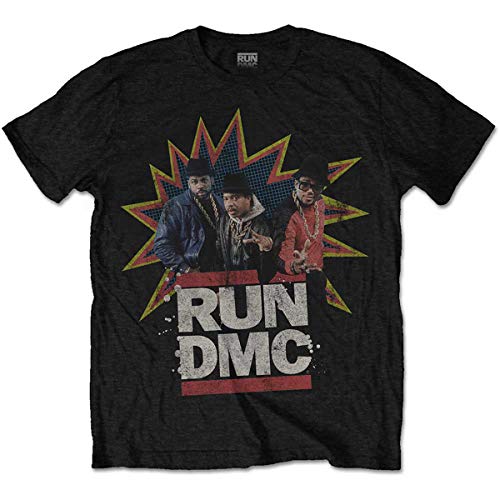 Run DMC Colour Band Profile offiziell Männer T-Shirt Herren (Large) von Rock Off