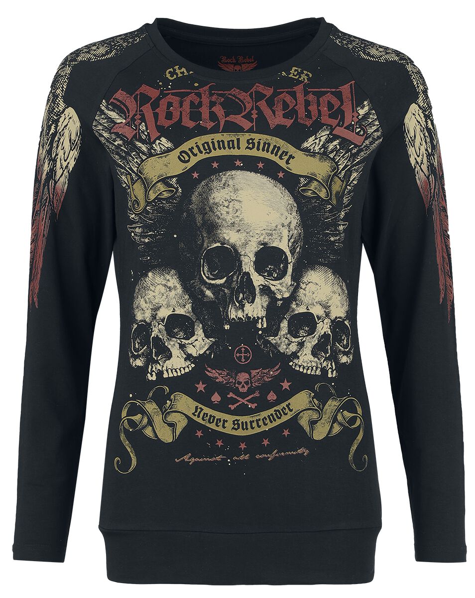 Rock Rebel by EMP - Rock Langarmshirt - Original Sinner - S bis XXL - für Damen - Größe XL - schwarz Rock Rebel by EMP - Rock Langarmshirt - Original Sinner - S bis XXL - für Damen - Größe XL - schwarz von Rock Rebel by EMP
