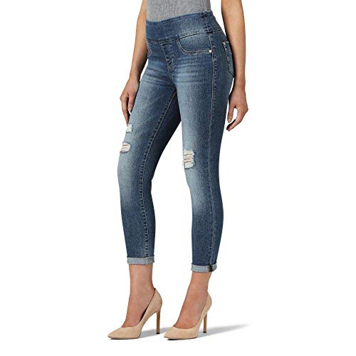 Rock & Republic Damen Denim Rx Fever Stretch Crop Capri Jeans, Overdose-medium Indigo Destructed, 44 Rock & Republic Damen Denim Rx Fever Stretch Crop Capri Jeans, Overdose-medium Indigo Destructed, 44 von Rock & Republic