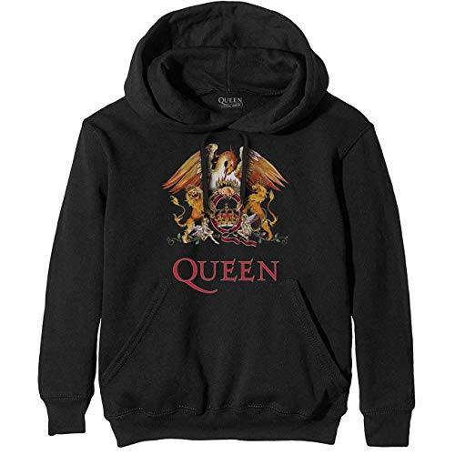 Rockoff Trade Herren Queen Classic Crest Pullover Kapuzenpullover, Schwarz (Black Black), Large von Rockoff Trade