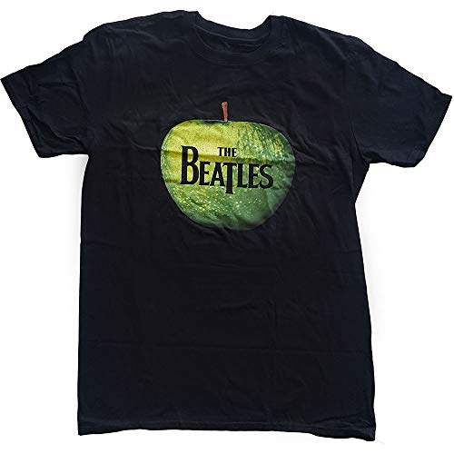 Black The Beatles Apple Logo offiziell Männer T-Shirt Herren (X-Large) von Rock Off