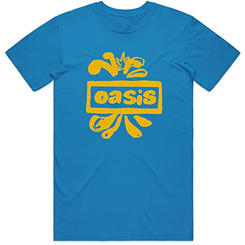 Blue Oasis Liam and Noel Gallagher Gold Logo offiziell Männer T-Shirt Herren (X-Large) von Rocks-off