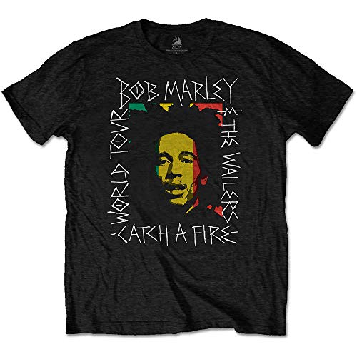 Bob Marley Rasta Scratch offiziell Männer T-Shirt Herren (Large) von Rock Off