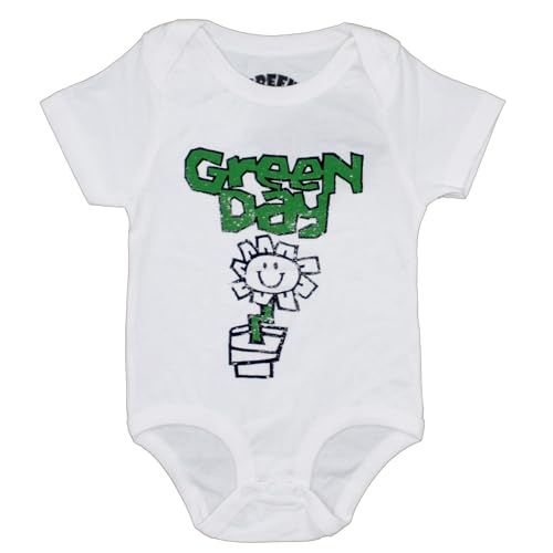 Green Day Kids Baby Grow: Flower Pot - 3 - 6 Months - White von Green Day