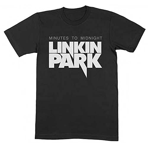 Linkin Park T-Shirt Minutes To Midnight Offizielle Lizenz Kurzarm Schwarz Herren Jungen Short Sleeve (L), Schwarz-Weiß von Rocks-off