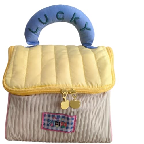 Niedliche Make-up-Tasche in Hausform – Reise-Kosmetik-Organizer mit zwei Fächern, Gelbes kleines Haus, Moderne Einfachheit Niedliche Make-up-Tasche in Hausform – Reise-Kosmetik-Organizer mit zwei Fächern, Gelbes kleines Haus, Moderne Einfachheit von Rocky Green