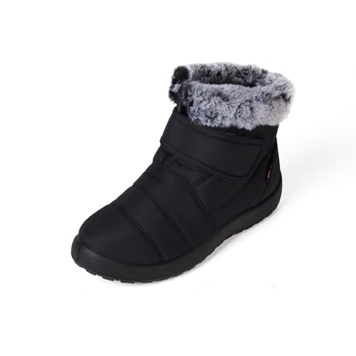 Rodawu Winterschuhe für Damen Schneeschuhe Gefüttert Warm Schneestiefel Rutschfest für den Winter Trekking-Schuhe Schwarz 40 EU von Rodawu