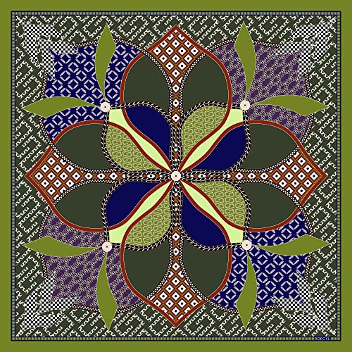 Roeckl Damen Flower Mandala 53x53 Tuch, Multi Khaki, Einheitsgröße von Roeckl