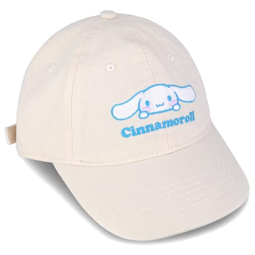 Roffatide Anime Cinnamoroll Nette Big Kids Baseball Cap Einstellbare Cartoon Plüsch Baseball Hut für Frauen Männer Gedruckte Baumwolle Papa Hut Weiß von Roffatide