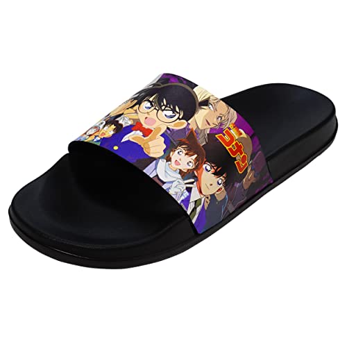 Roffatide Anime Detective Conan Hausschuhe Badezimmer Hausschuhe Rutschfeste Duschrutsche Sandale Innen- und Außenhausschuhe für Unisex 42-43 von Roffatide