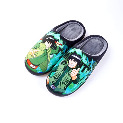 Roffatide Anime Fuzzy Might Guy Hausschuhe Geschlossene Zehe offen zurück Hausschuhe mit Gummisohle Hausschuhe rutschfest Indoor Plüsch Schuhe für Frauen Männer Euro 44-45 von Roffatide