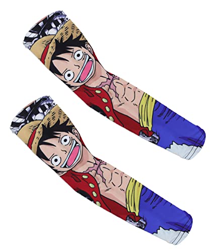 Roffatide Anime One Piece Unisex UV Schutz Affe D. Luffy Arm Kühlärmel Ice Silk Arm Cover von Roffatide