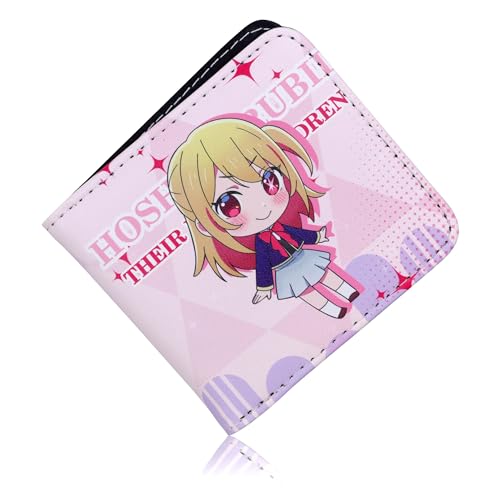 Roffatide Anime Oshi No Ko Geldbörsen Hoshino Ruby Kunstleder Slim Bi-Fold Mehrzweck-Geldbörse Reisegeldbörse Kurze Geldbörse von Roffatide