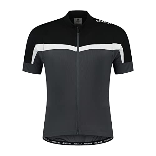 Rogelli Course Radtrikot Herren, Fahrradtrikot Kurzarm, Rennrad Trikot, Atmungsaktive, Radsport Shirt - Schwarz/Grau, L von Rogelli