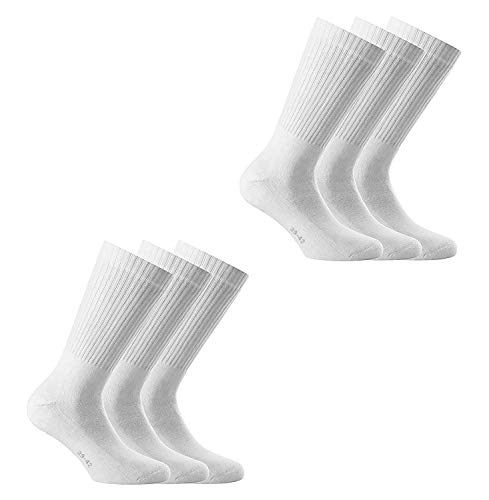 Rohner Basic Sport Socken 6 PAAR, Unisex Tennissocken (39-42, Weiß) von Rohner