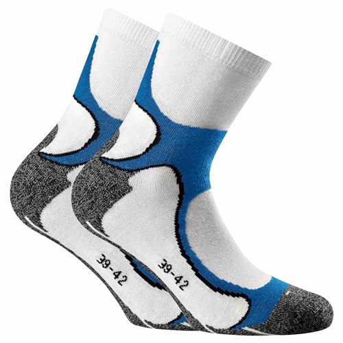 Rohner Unisex Erwachsene Basic Running/Walking 2er Pack Laufsocken Weiß 43-46 von Rohner