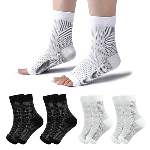 Roinaid 4 Paar Orthopädische Kompressionssocken Orthopädische Strümpfe Ideal für Sport, Laufen und Alltag, Orthopädische Socken für Herren Und Damen Linderung von Fersensporn und Plantarfasziitis von Roinaid