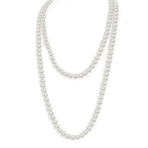 Roinaid Perlenkette Perlenkette Damen Pearl Necklace Perlen Kette Imitation Perlen Halsketten Perlenkette Perlenkette Perlen Ketten Modeschmuck Damen Perlenkette für Party Abschlussball von Roinaid