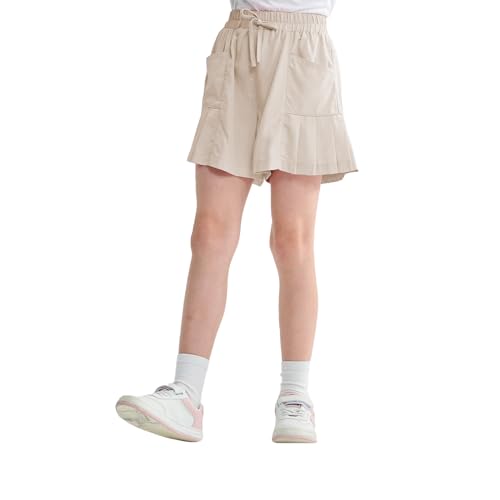 Rolanko Kinder Mädchen Kurze Hose Shorts Sporthose Sommer Gym Viskose Shorts mit Taschen, Khaki, 10-11 Jahre/150 von Rolanko