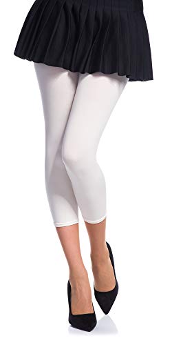 Romartex Damen Mikrofaser Capri Leggings 60 DEN, XS/S, ecru von Romartex