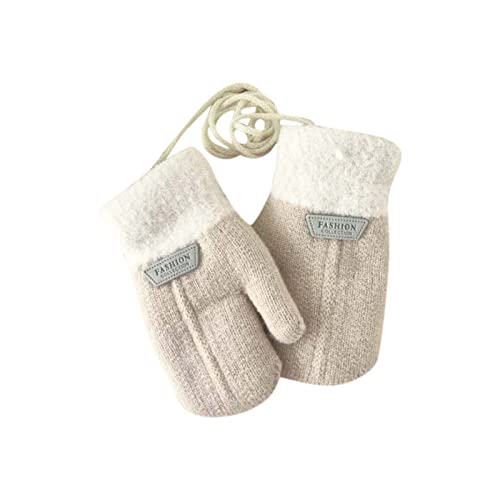 Ronamick Fäustlinge Kinder ab 1-3/3-6 Jahren Mädchen Jungen Winter schneehandschuhe Warmes Handschuhe Kleinkind Winterhandschuhe mit Kordel von Ronamick