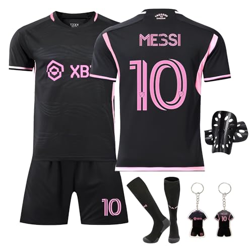 Fußballtrikot für Kinder,Trikot Fussball Jungen,Bayern Jersey Fußball Trikot Heim Auswärtstrikot,Fussball Trikot Kinder Socken Set Erwachsene (28, Black) von Ronronner