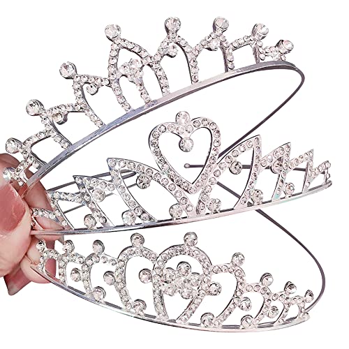 Ropniik 3 Pieces Of Girl Princess Crystal Tiara Crown Wedding Crystal Rhinestone Crown Women's And Girls Crown, Bridal Tiara Tiara Princess Crown Hair Ornament Crown Rhinestone Headband von Ropniik