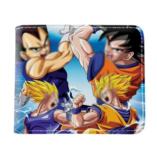 Anime Goku Leather Wallet, Goku Anime Foldable Purse, Men and Women Cartoon Comics Short Purse Coin Pocket Card Holder Cartoon Pattern Game Fans Teens Birthday Gift von Ropniik