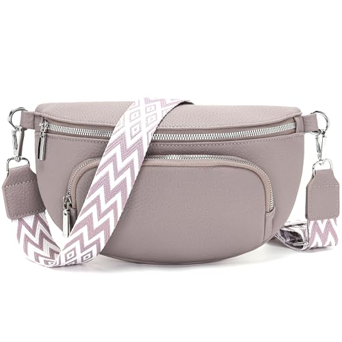 Rorimyth kleine bauchtasche damen Grau lila umhängetasche damen klein Veganes Leder gürteltasche handtasche crossbody bag Rorimyth kleine bauchtasche damen Grau lila umhängetasche damen klein Veganes Leder gürteltasche handtasche crossbody bag von Rorimyth