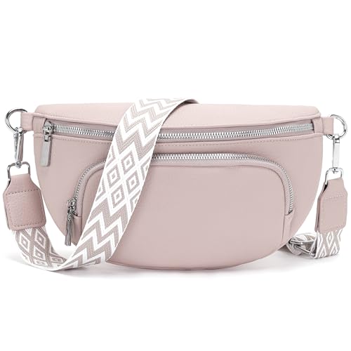 Rorimyth kleine bauchtasche damen Hellrosa umhängetasche damen klein Veganes Leder gürteltasche handtasche crossbody bag Rorimyth kleine bauchtasche damen Hellrosa umhängetasche damen klein Veganes Leder gürteltasche handtasche crossbody bag von Rorimyth