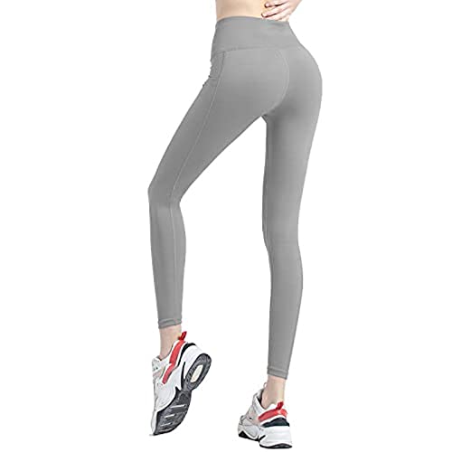 Rose Halcyon Sport Leggings für Damen höhere Taille Yogahose Slim Fit Lange Sporthose mit Bauchkontrolle Fitnesshose mit Taschen(GY_m) von Rose Halcyon